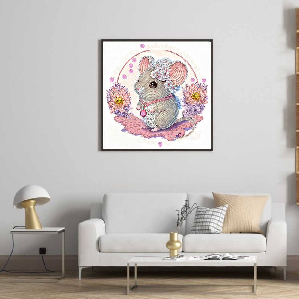 Comic Version Of The Zodiac Rat - Special Shaped Drill Diamond Painting 30*30CM