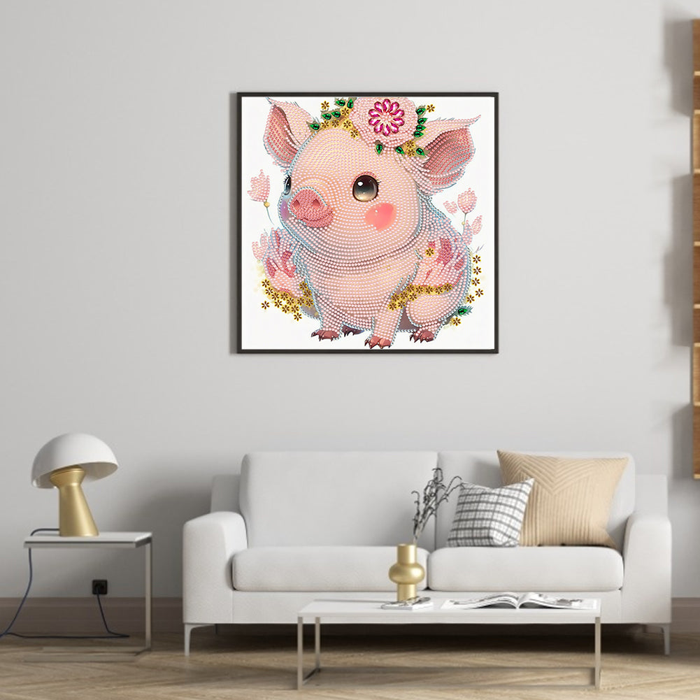 Comic Version Of The Zodiac Pig - Special Shaped Drill Diamond Painting 30*30CM