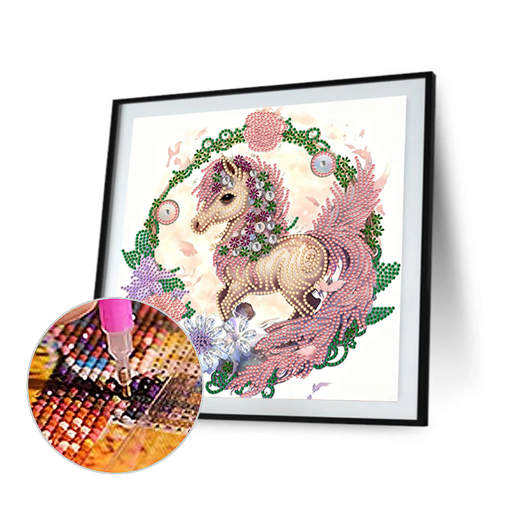 Comic Version Of The Zodiac Horse - Special Shaped Drill Diamond Painting 30*30CM