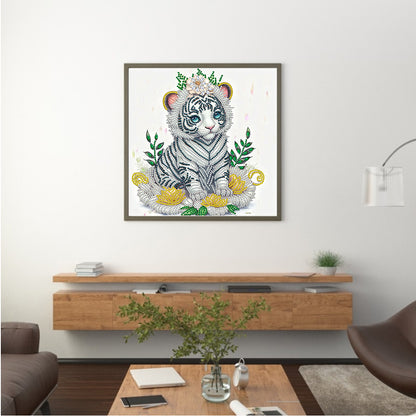 Comic Version Of The Zodiac Tiger - Special Shaped Drill Diamond Painting 30*30CM