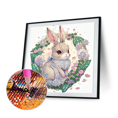 Comic Version Zodiac Rabbit - Special Shaped Drill Diamond Painting 30*30CM