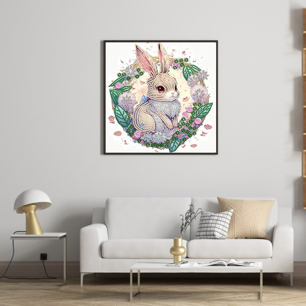 Comic Version Zodiac Rabbit - Special Shaped Drill Diamond Painting 30*30CM