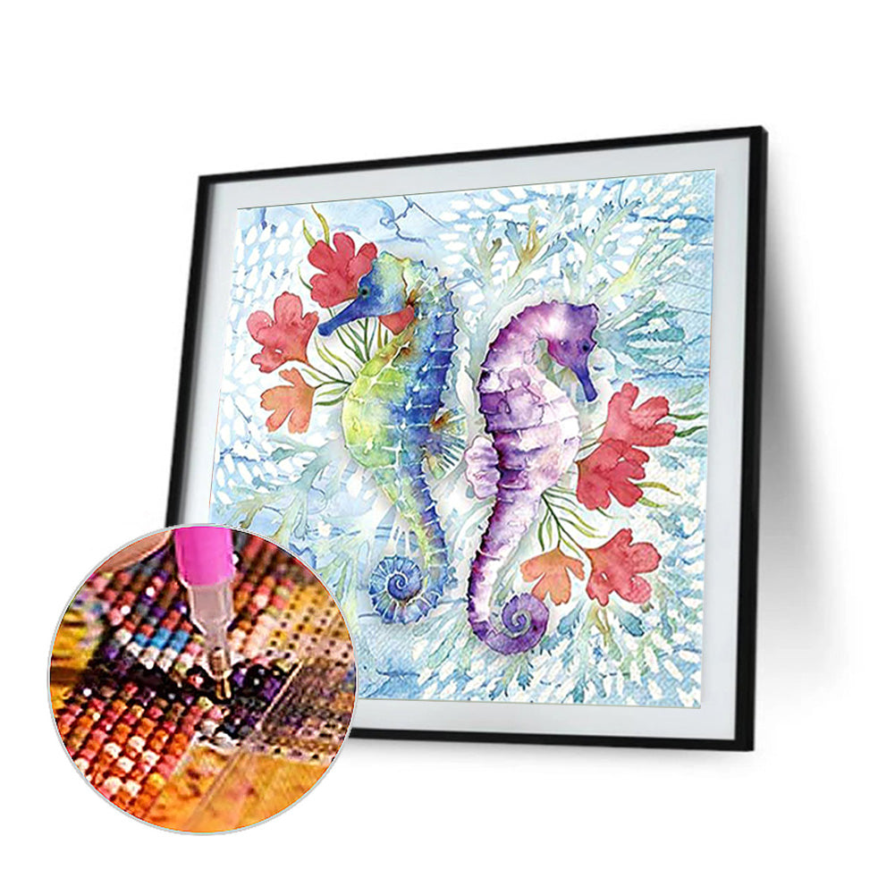 A Pair Of Seahorses - Full Square Drill Diamond Painting 30*30CM