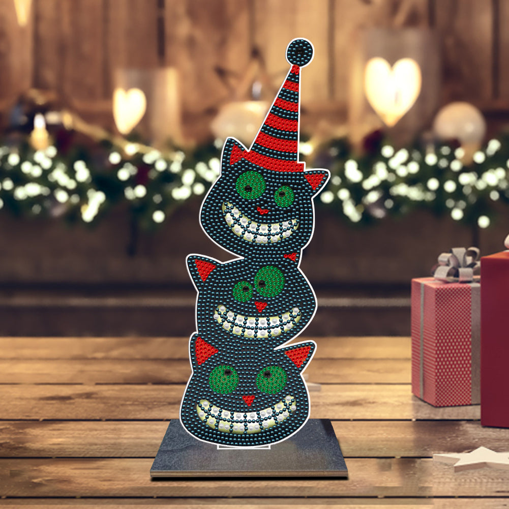 DIY Crystal Diamond Ornament Art Crafts Wooden Cartoon Home Decoration Kids Gift