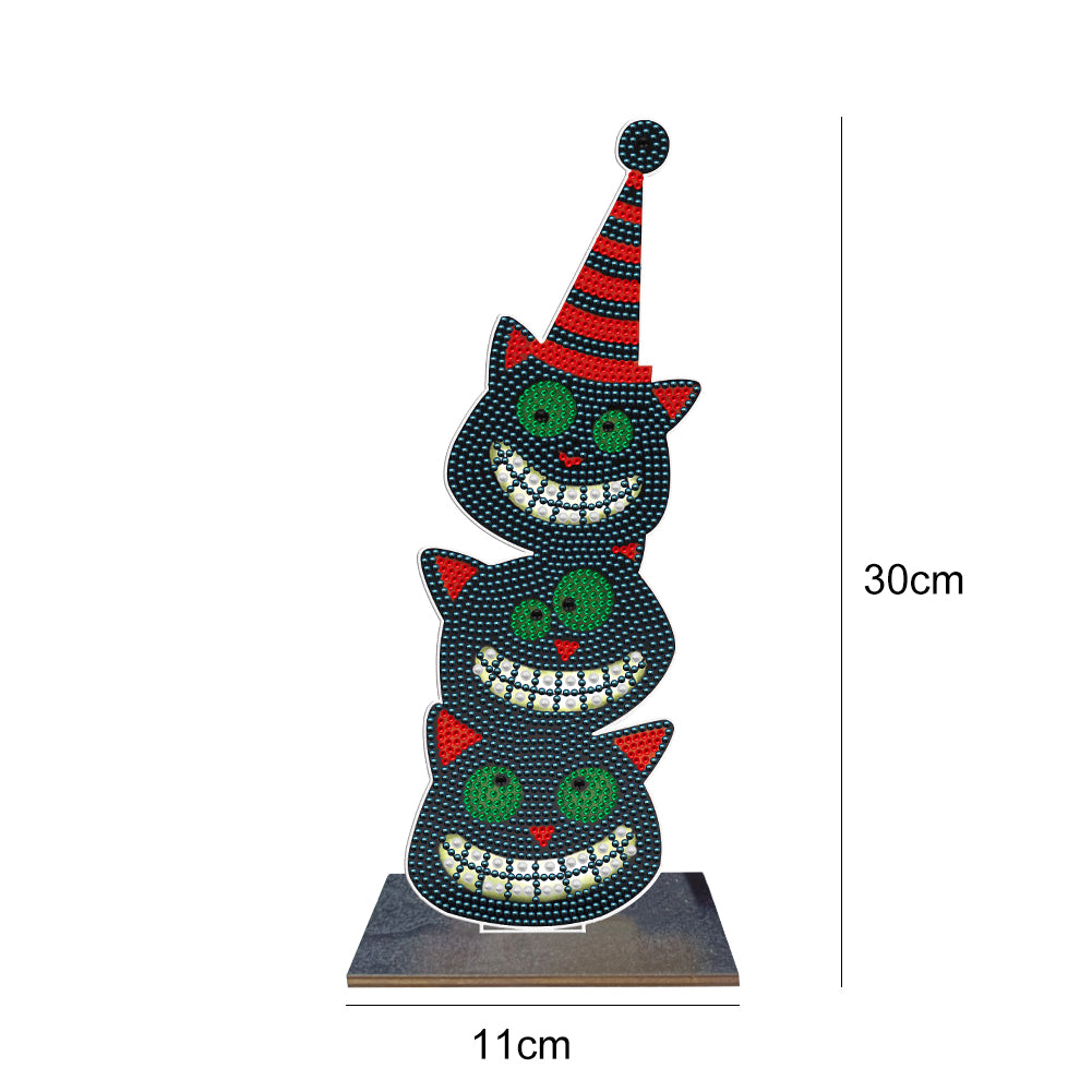 DIY Crystal Diamond Ornament Art Crafts Wooden Cartoon Home Decoration Kids Gift