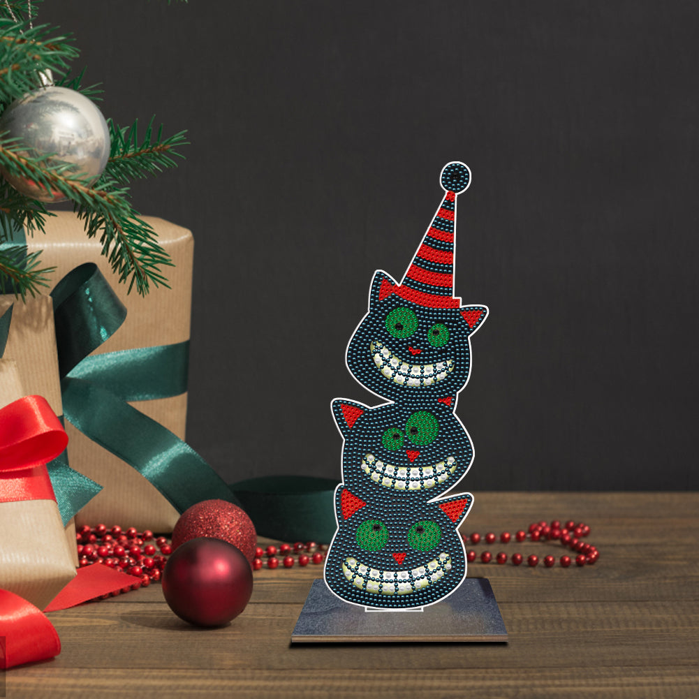 DIY Crystal Diamond Ornament Art Crafts Wooden Cartoon Home Decoration Kids Gift