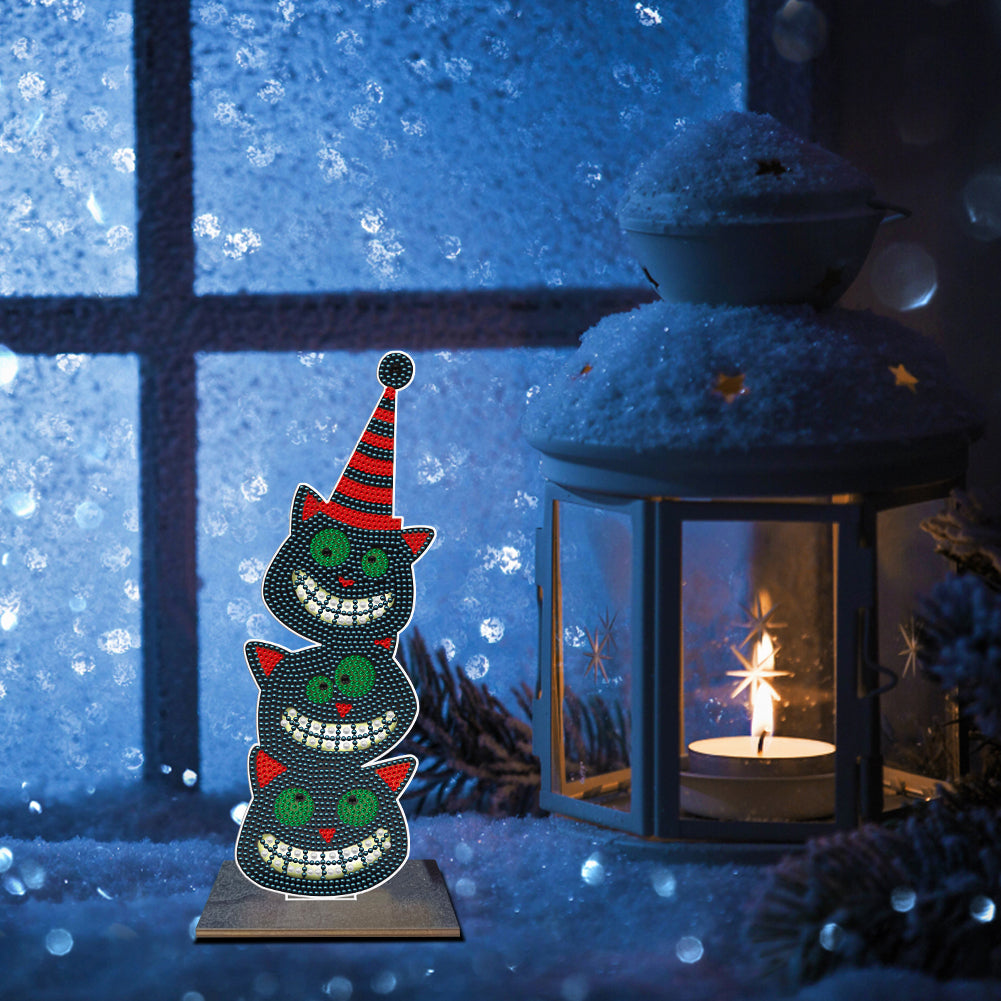 DIY Crystal Diamond Ornament Art Crafts Wooden Cartoon Home Decoration Kids Gift