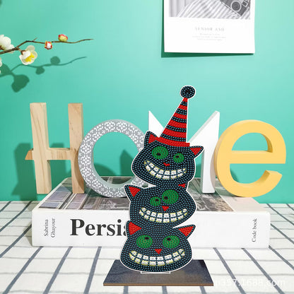 DIY Crystal Diamond Ornament Art Crafts Wooden Cartoon Home Decoration Kids Gift