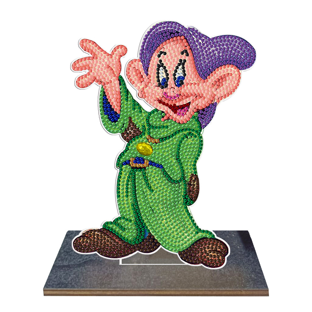 DIY Crystal Diamond Ornament Art Crafts Wooden Cartoon Home Decoration Kids Gift