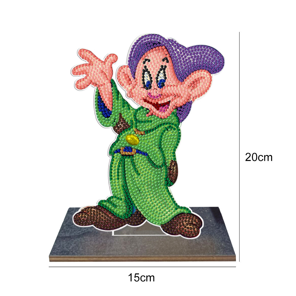 DIY Crystal Diamond Ornament Art Crafts Wooden Cartoon Home Decoration Kids Gift