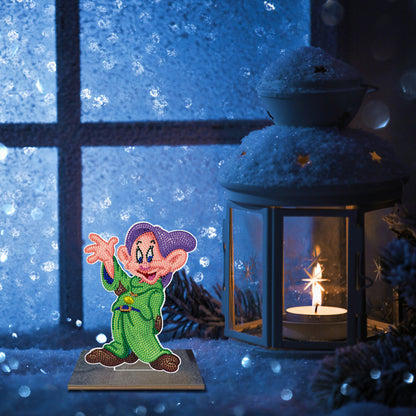 DIY Crystal Diamond Ornament Art Crafts Wooden Cartoon Home Decoration Kids Gift