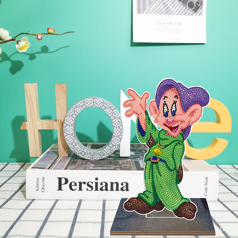 DIY Crystal Diamond Ornament Art Crafts Wooden Cartoon Home Decoration Kids Gift