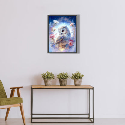Bald Owl - Full Round Drill Diamond Painting 30*40CM