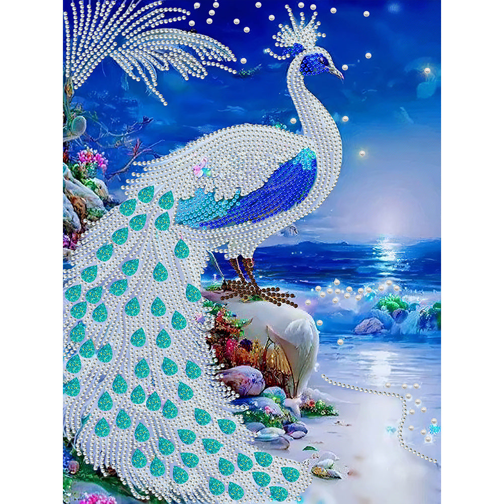 Gorgeous Peacock - Special Shaped Drill Diamond Painting 30*40CM