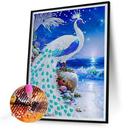 Gorgeous Peacock - Special Shaped Drill Diamond Painting 30*40CM