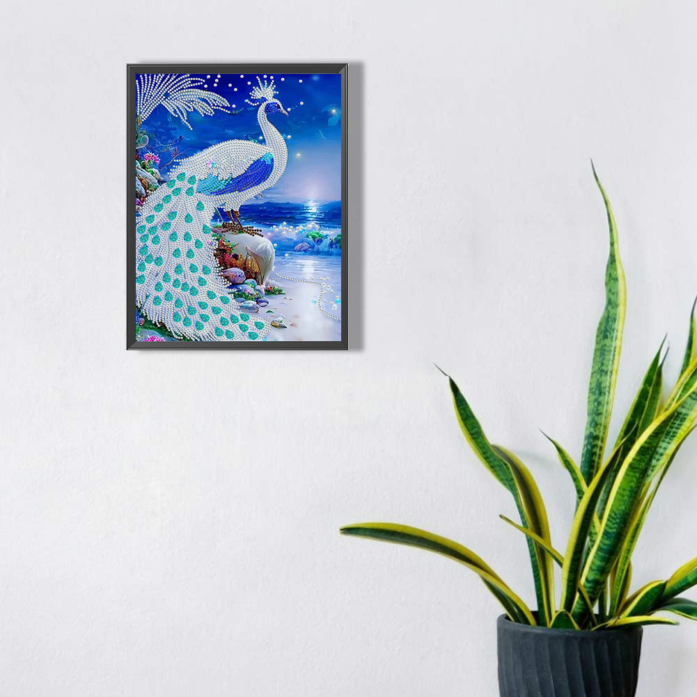 Gorgeous Peacock - Special Shaped Drill Diamond Painting 30*40CM