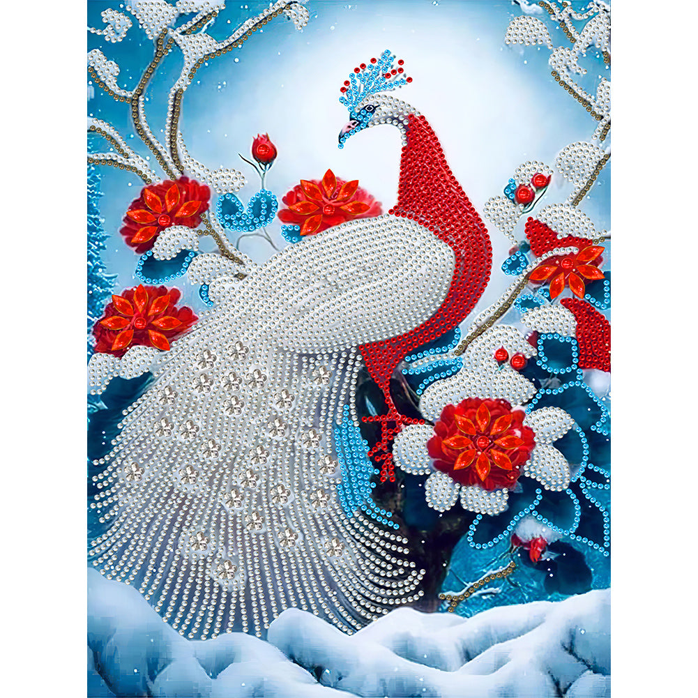 Gorgeous Peacock - Special Shaped Drill Diamond Painting 30*40CM