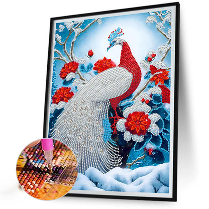 Gorgeous Peacock - Special Shaped Drill Diamond Painting 30*40CM