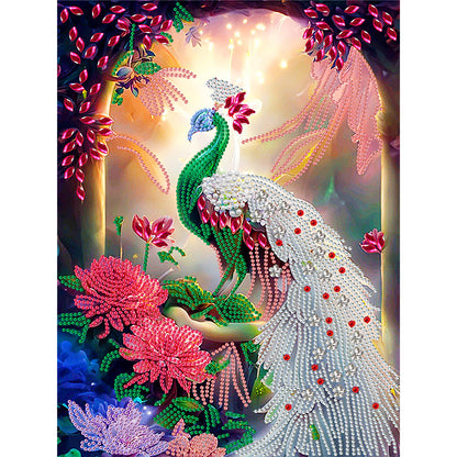 Gorgeous Peacock - Special Shaped Drill Diamond Painting 30*40CM