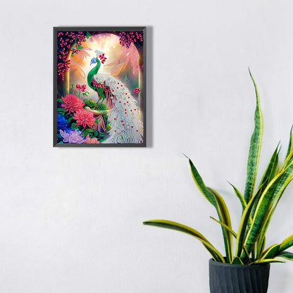 Gorgeous Peacock - Special Shaped Drill Diamond Painting 30*40CM