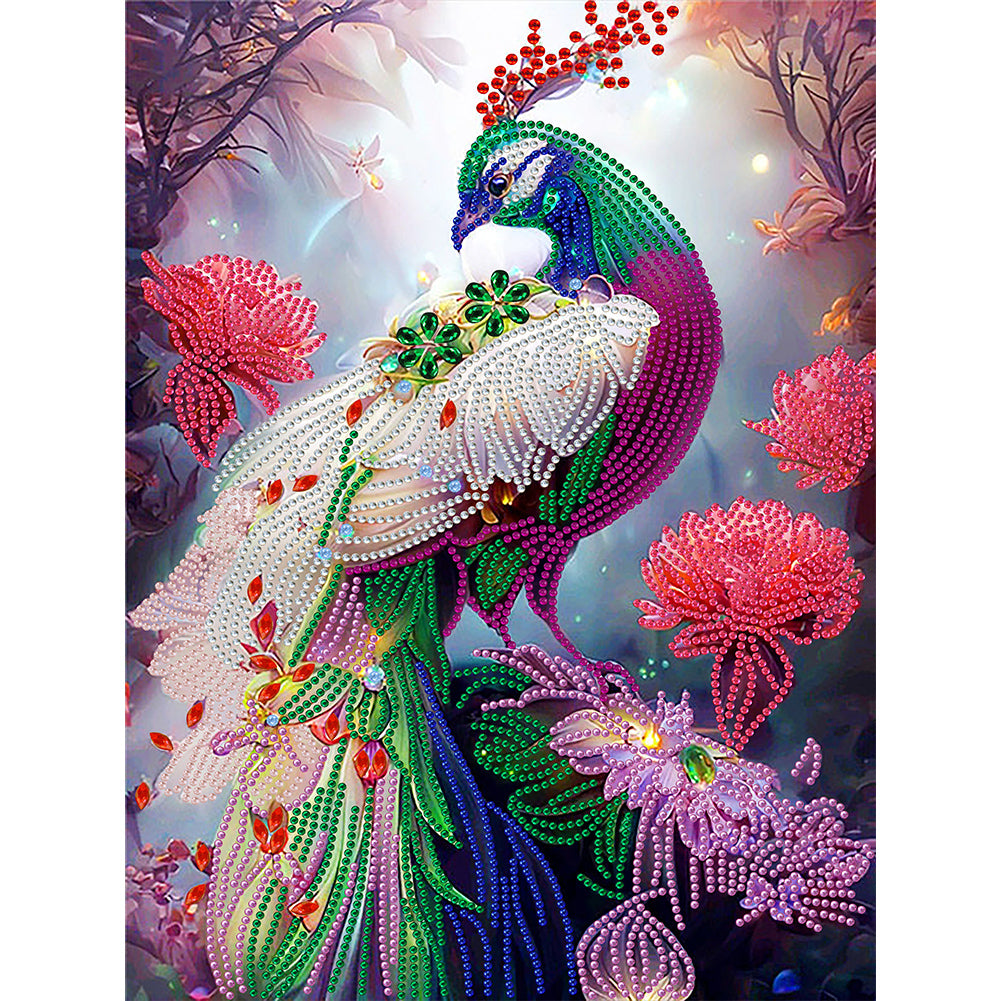 Gorgeous Peacock - Special Shaped Drill Diamond Painting 30*40CM