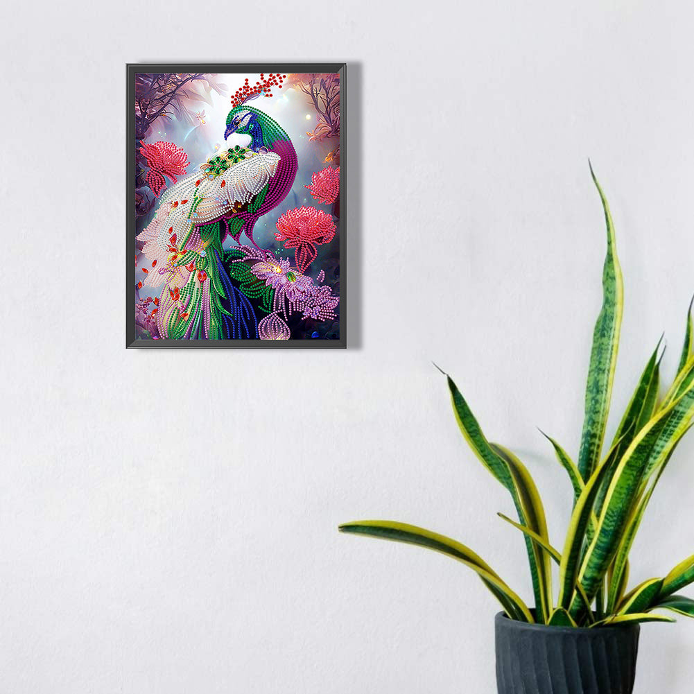 Gorgeous Peacock - Special Shaped Drill Diamond Painting 30*40CM