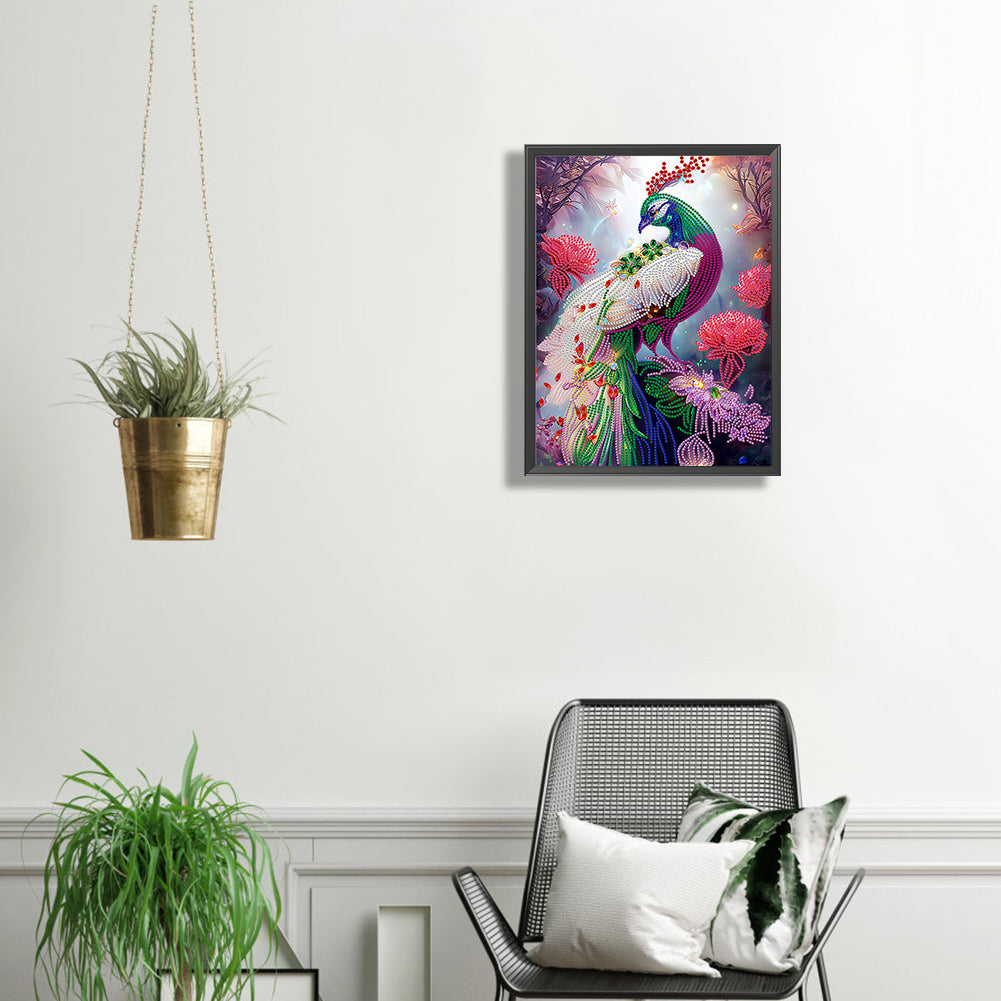 Gorgeous Peacock - Special Shaped Drill Diamond Painting 30*40CM