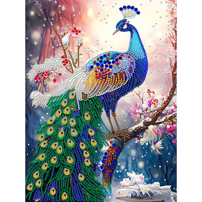 Gorgeous Peacock - Special Shaped Drill Diamond Painting 30*40CM