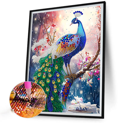 Gorgeous Peacock - Special Shaped Drill Diamond Painting 30*40CM