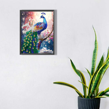 Gorgeous Peacock - Special Shaped Drill Diamond Painting 30*40CM