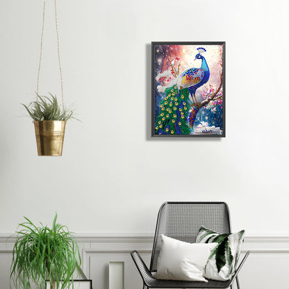 Gorgeous Peacock - Special Shaped Drill Diamond Painting 30*40CM