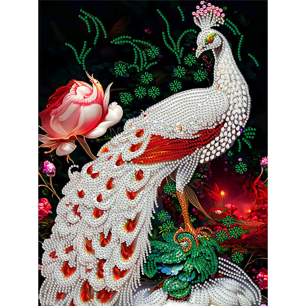 Gorgeous Peacock - Special Shaped Drill Diamond Painting 30*40CM