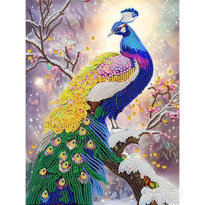 Gorgeous Peacock - Special Shaped Drill Diamond Painting 30*40CM