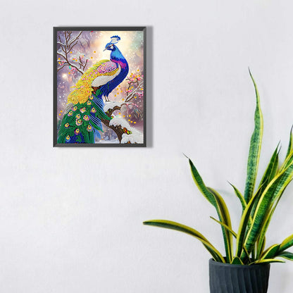 Gorgeous Peacock - Special Shaped Drill Diamond Painting 30*40CM