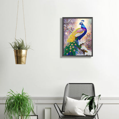 Gorgeous Peacock - Special Shaped Drill Diamond Painting 30*40CM