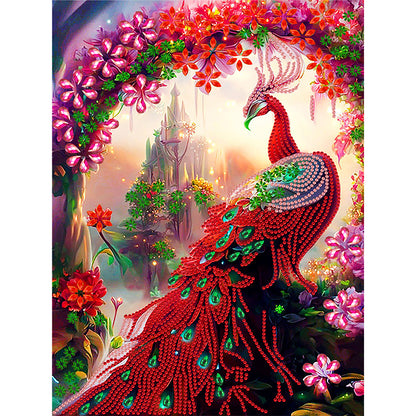 Gorgeous Peacock - Special Shaped Drill Diamond Painting 30*40CM