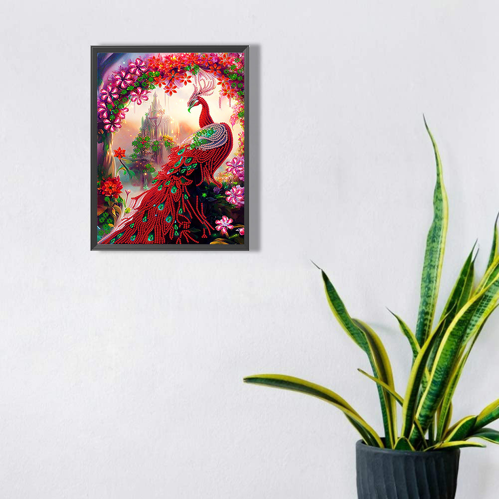 Gorgeous Peacock - Special Shaped Drill Diamond Painting 30*40CM