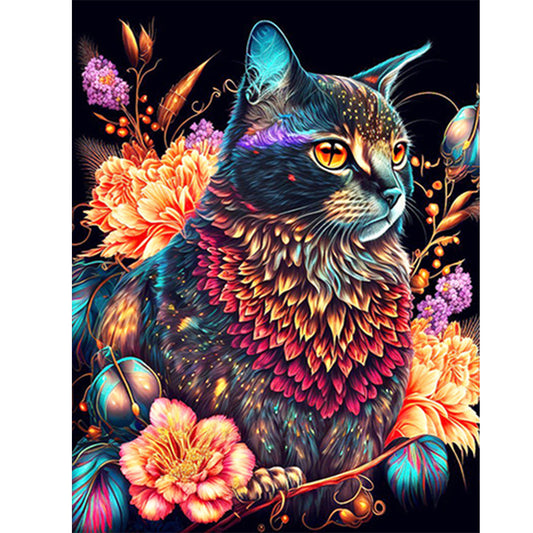 Exquisite Black Cat - Full Round Drill Diamond Painting 30*40CM