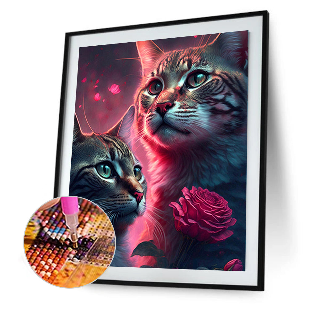 Exquisite Black Cat - Full Round Drill Diamond Painting 30*40CM