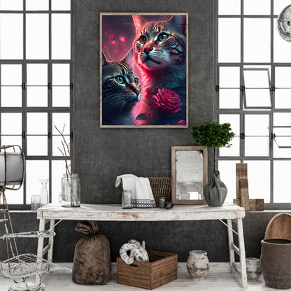 Exquisite Black Cat - Full Round Drill Diamond Painting 30*40CM