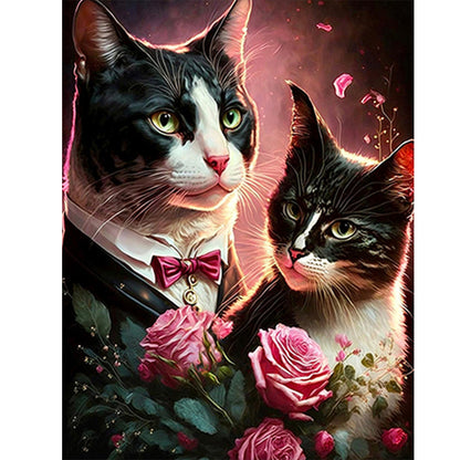 Exquisite Black Cat - Full Round Drill Diamond Painting 30*40CM