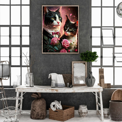 Exquisite Black Cat - Full Round Drill Diamond Painting 30*40CM