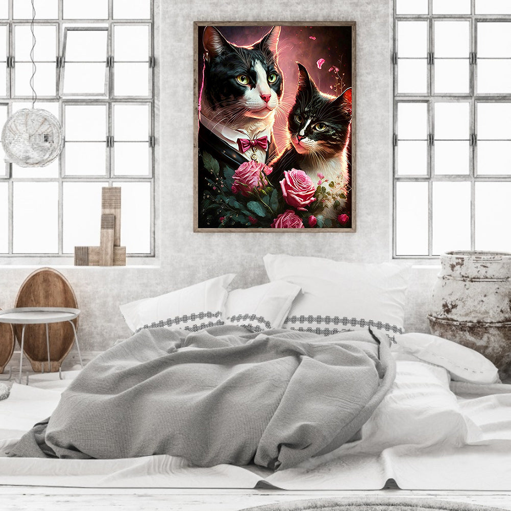 Exquisite Black Cat - Full Round Drill Diamond Painting 30*40CM