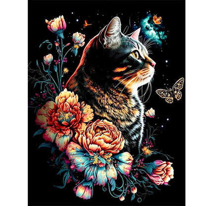 Exquisite Black Cat - Full Round Drill Diamond Painting 30*40CM