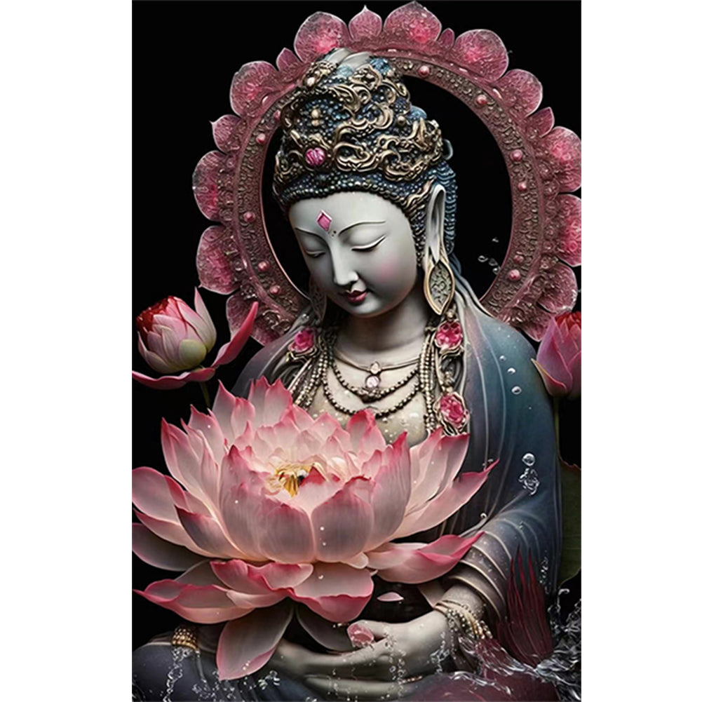Buddhist Lotus Avalokitesvara - Full Round Drill Diamond Painting 40*60CM