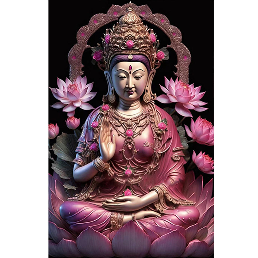 Buddhist Lotus Avalokitesvara - Full Round Drill Diamond Painting 40*60CM