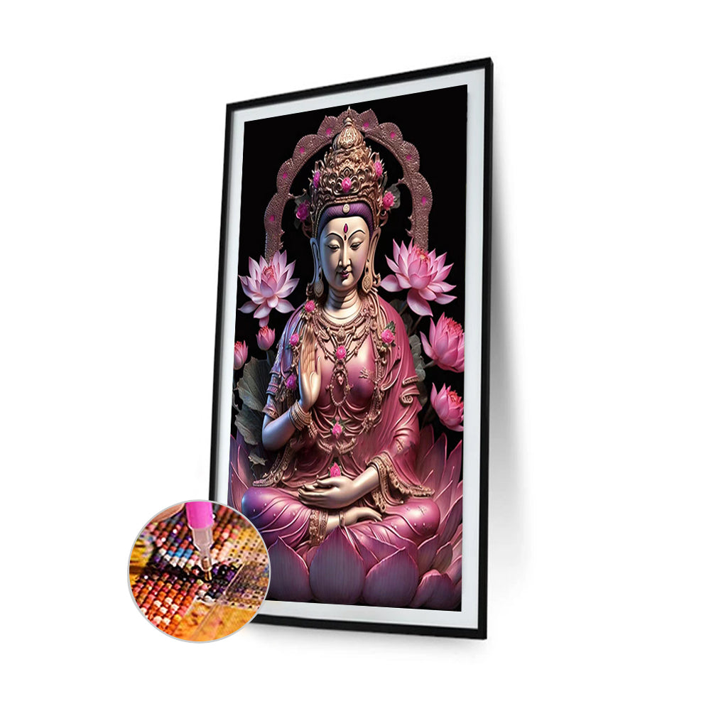 Buddhist Lotus Avalokitesvara - Full Round Drill Diamond Painting 40*60CM