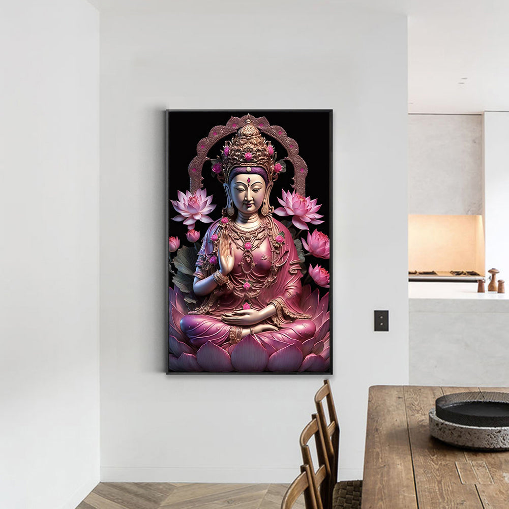 Buddhist Lotus Avalokitesvara - Full Round Drill Diamond Painting 40*60CM