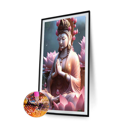 Buddhist Lotus Avalokitesvara - Full Round Drill Diamond Painting 40*60CM