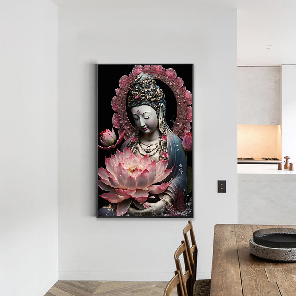 Buddhist Lotus Avalokitesvara - Full Round Drill Diamond Painting 40*60CM